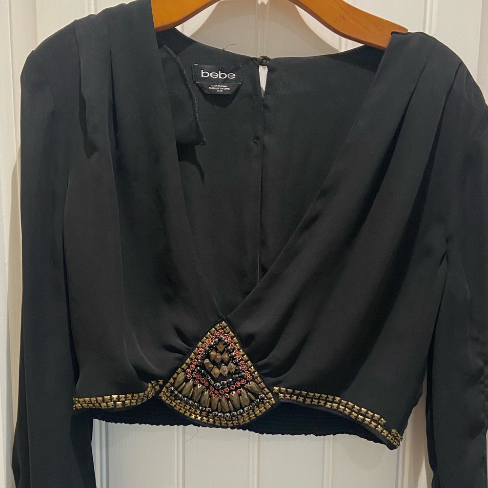 BEBE EMBELLISHED CROP